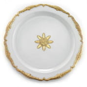 Empire white & gold lay plate with feet тарелка, Villari