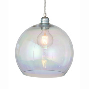 подвесной светильник с шарообразным стеклянным плафоном с серебристым отливом