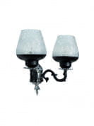 Black &amp; Silver Gothic Double Aluminium Wall Sconce бра FOS Lighting Allu-BlackSilver-PanBlackEtch-WL2