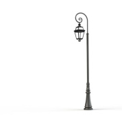 уличный фонарный столб чёрного цвета с прозрачным плафоном