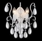 2941/402 SEVILIA Crystal lux Бра 2х40W Е14 Белый, серебряная патина Прозрачный