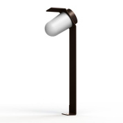 садовый светильник на стойке с овальным плафоном и коричневой опорой