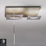 PETRA-P3ARAS Icone Petra PLAFONIERA 42+13W 3000K NERO ARDESIA- ALLUMINIO SATI Потолочный светильник