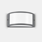 настенный светильник антрацитового цвета с дугообразной передней панелью и боковыми креплениями