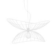 подвесной светильник с двойным решётчатым абажуром белого цвета