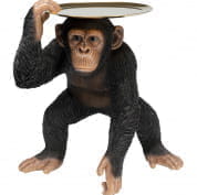 53412 Деко Статуэтка Дворецкий Играющий Шимпанзе Черный 52см Kare Design