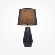 настольная лампа с абажуром из ткани черного цвета