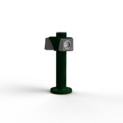 уличная розетка на стойке тёмно-зелёного цвета