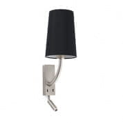 29682-21 REM MATT NICKEL WALL LAMP WITH LED READER BLACK LA настенный светильник Faro barcelona