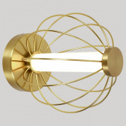 накладной светильник с цилиндрическим рассеивателем в декоративной латунной оправе