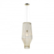 подвесная люстра с тремя прозрачными плафонами золото