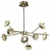 люстра на штанге с восемью плафонами шарообразной формы