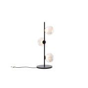 напольный торшер с короткой стойкой и чёрными стеклянными шарами