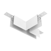 угловой элемент белого цвета для накладной магнитной трековой системы 23mm Exility