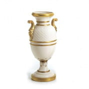 Empire embroided vase with handles - white & gold ваза, Villari
