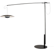 торшер с изогнутой стойкой и дисковым плафоном