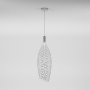 подвесной светильник с ажурным металлическим плафоном вытянутой формы