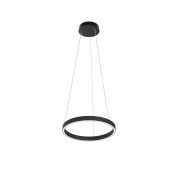 подвесной светильник черного цвета с одним кольцом на тросах