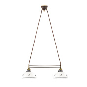 люстра с двумя плафонами из состаренной латуни