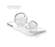 стеклянный поднос с двумя сферическими ёмкостями