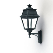 настенный фонарь с тёмно-зелёным корпусом и прозрачным плафоном