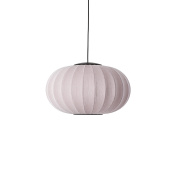 KWO57 PI LED Knit-Wit Made By Hand Подвесной светильник с овальным текстильным абажуром розового цвета с LED
