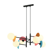 подвесной светильник с несколькими стеклянными шарами на чёрной основе