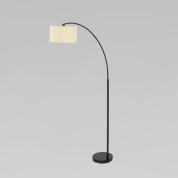 напольный торшер с изогнутой стойкой и прямоугольным абажуром