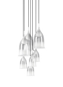 подвесной светильник с семью прозрачными плафонами