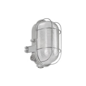 настенный уличный светильник овальной формы с защитной решеткой