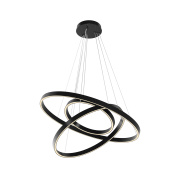 подвесной светильник с кольцами в черном цвете на тонких тросах