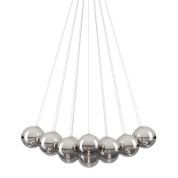 дизайнерская люстра с хромированными элементами из стекла