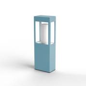 уличный садовый боллард квадратной формы голубого цвета