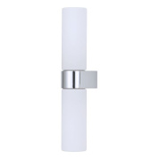 настенное бра с вытянутым матовым плафоном и хромированной вставкой