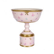 Butterfly pastel pink footed fruit bowl 0006729-555 чаша, Villari