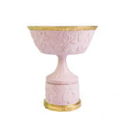 Taormina pink & gold footed fruit bowl чаша, Villari