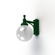 настенное бра зелёного цвета с круглым плафоном на настенном кронштейне