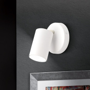 настенный спот с поворотным цилиндрическим корпусом в белом цвете