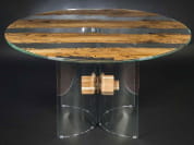 VENEZIA Круглый стол из дерева и стекла VGnewtrend