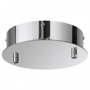 потолочный светильник с круглым основанием хромового цвета