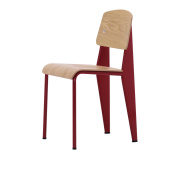 4055737057229 Standard Vitra Стул обеденный красный с деревянным сиденьем