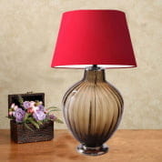 Anasa Grey Glass Exclusive Grey Pot Lamp With Etched Lines настольная лампа Sutra Decor 141084