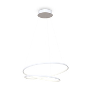 подвесной светильник с двумя кольцами белого цвета