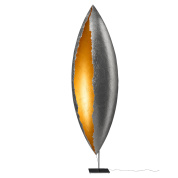 торшер с высоким корпусом в форме листа с золотистым внутренним покрытием