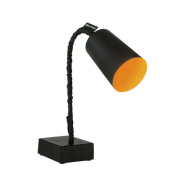 настольный светильник с матовым цилиндрическим абажуром и гибкой регулируемой стойкой