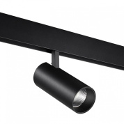 потолочный магнитный светильник на штанге цилиндрической формы чёрного цвета для магнитного трека 48V