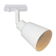 трековый светильник белый с поворотной головкой для однофазного трека
