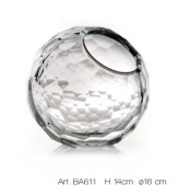 стеклянная ёмкость для ванной с округлой формой и рифлёной фактурой