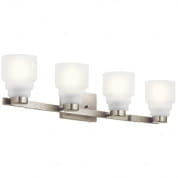 Vionnet 33.5" 4 Light Vanity Light Satin Etched Glass Brushed Nickel настенный светильник 55013NI Kichler