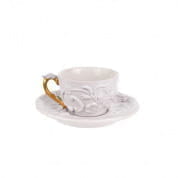 Taormina white & gold coffee cup & saucer чашка, Villari